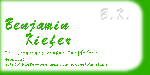 benjamin kiefer business card